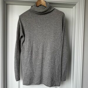 Vince 100% Cashmere Gray Turtleneck Tunic Sweater S Soft Minimalist